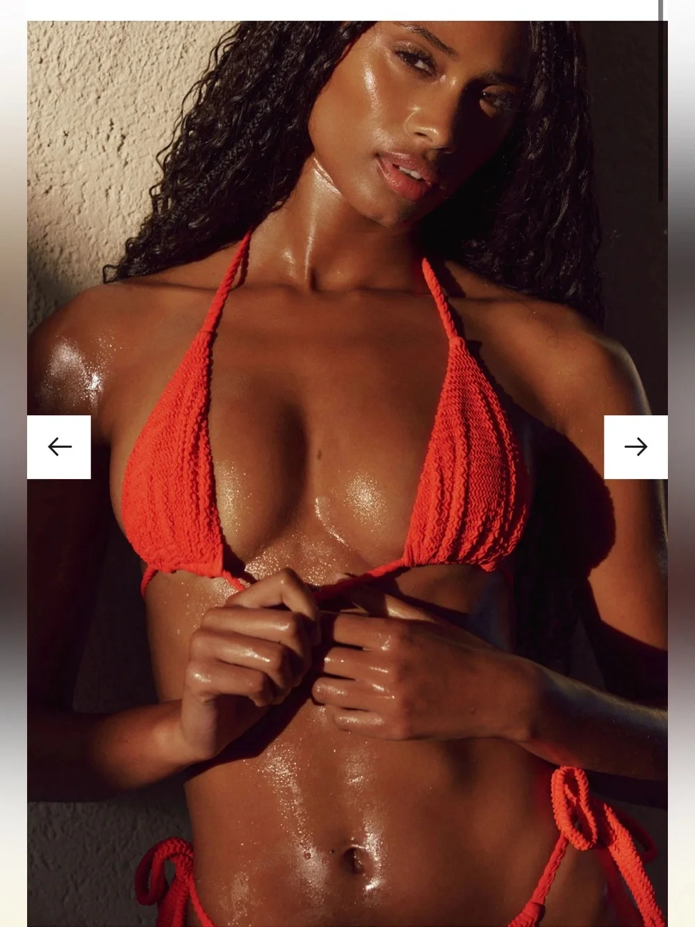 Monday Swimwear Palma Top- Chili Pepper Crinkle- M